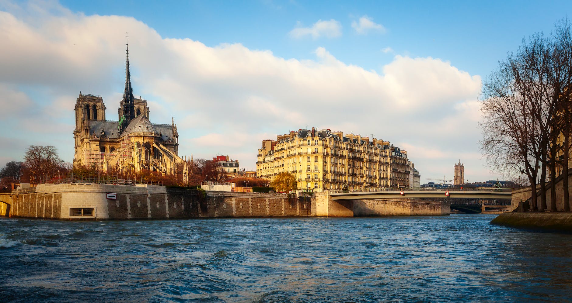 notre dame and ile de la cite in paris france